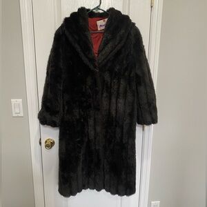 Vintage Luxurious Black Faux Fur Teddy Coat